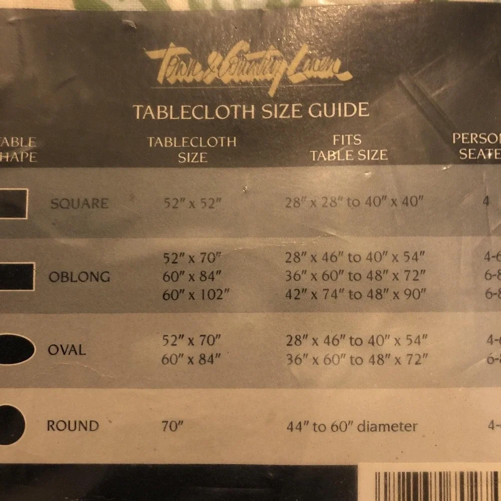 Town & Country Linen Classics Priscilla Tablecloth New 1990 52